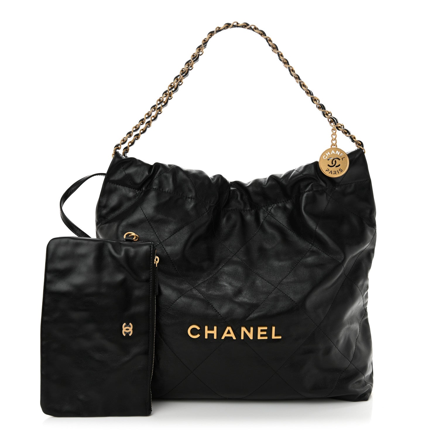 Chanel Shiny Calfskin Quilted Chanel 22 Black 3 of 11