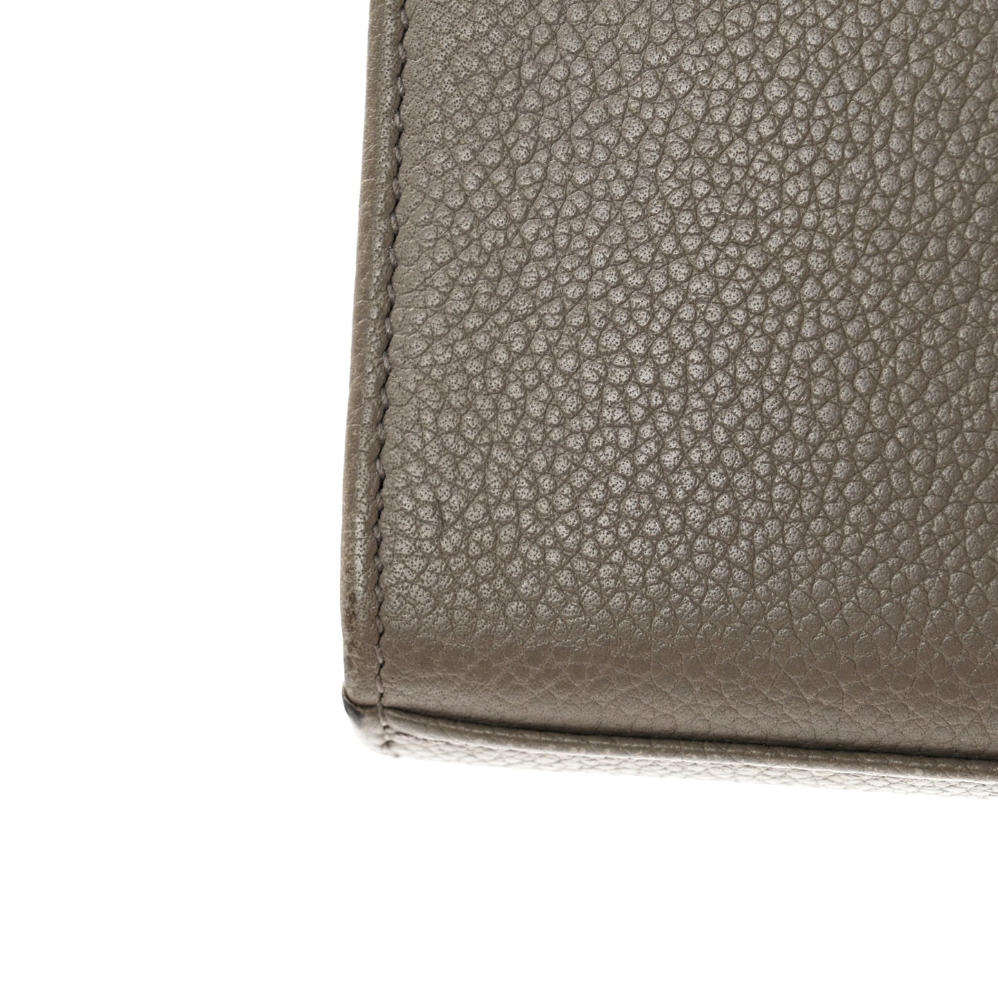 Grained Calfskin Classic Zip Around Continental Wallet Light Grey