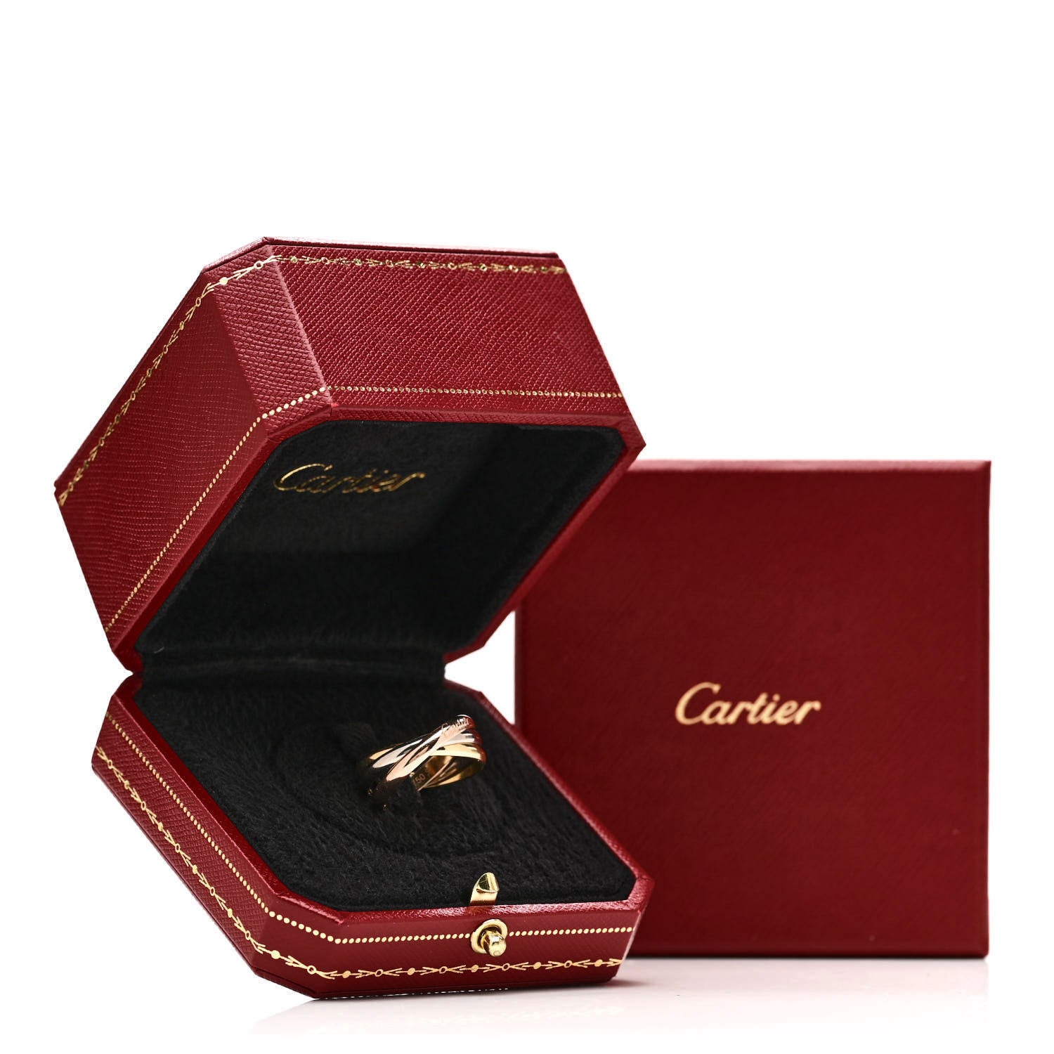 Cartier 18K Pink Yellow White Gold Classic Trinity Ring 55 7.25 5 of 5