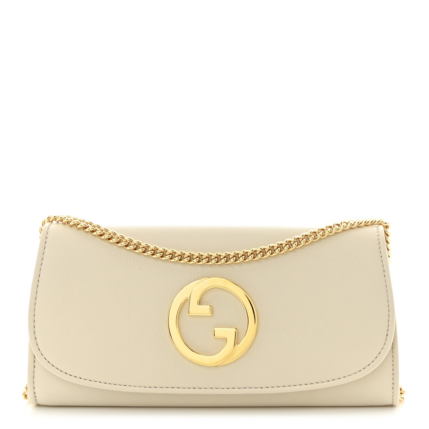 Gucci Roxy Calfskin Blondie Continental Chain Wallet Mystic White 1 of 11