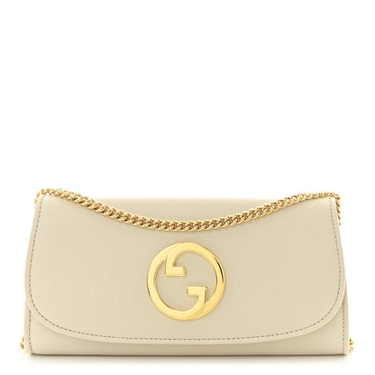Gucci Roxy Calfskin Blondie Continental Chain Wallet Mystic White 1 of 11