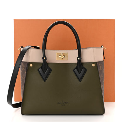 Louis Vuitton Calfskin Monogram On My Side MM Laurier Green Toffee Latte Beige 10 of 10