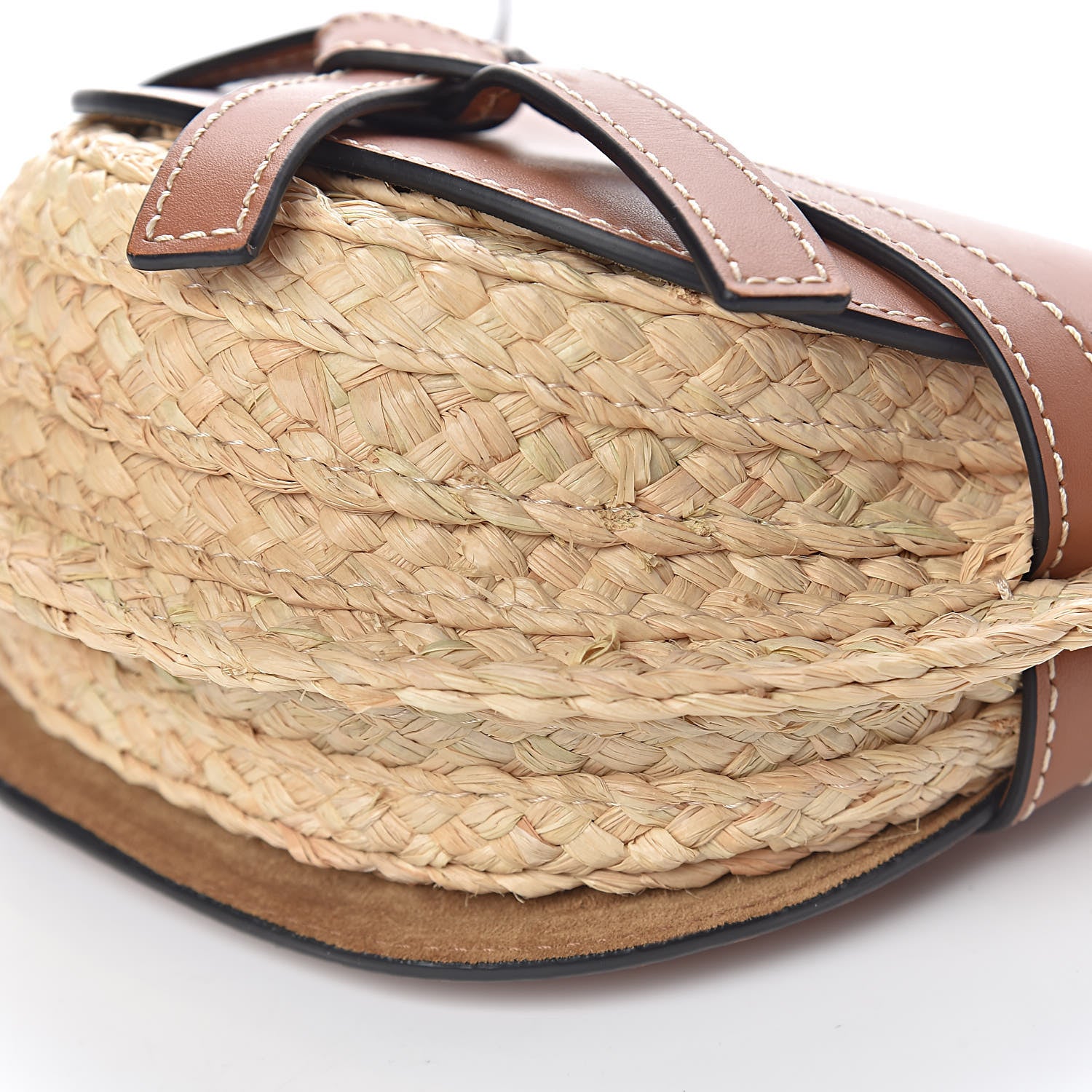 Loewe Calfskin Raffia Mini Gate Crossbody Bag Natural Tan 9 of 9