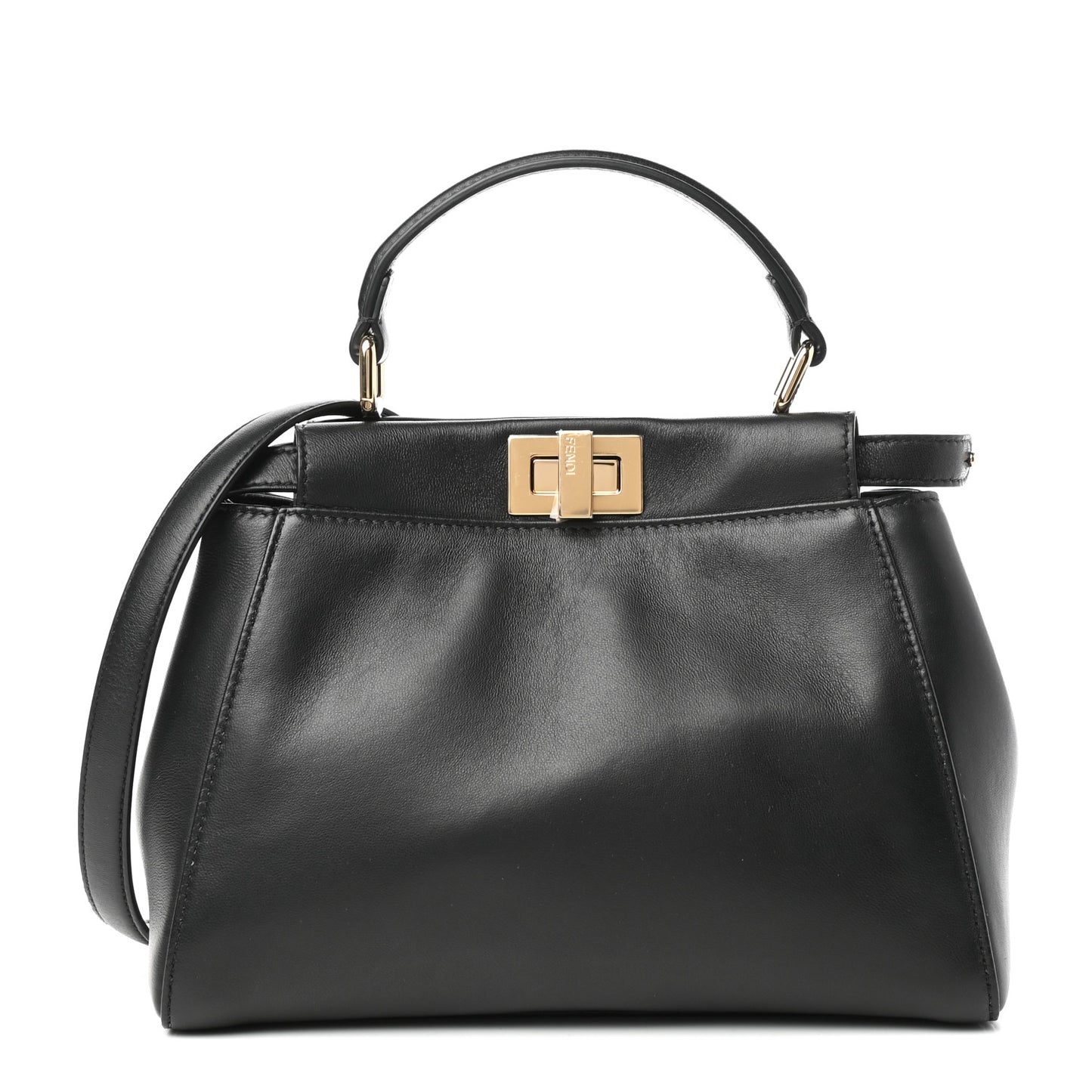 Nappa Stacked Bar Mini Peekaboo Iconic Satchel Black