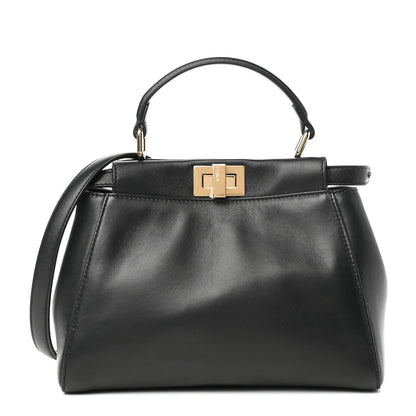 Fendi Nappa Stacked Bar Mini Peekaboo Iconic Satchel Black 1 of 8