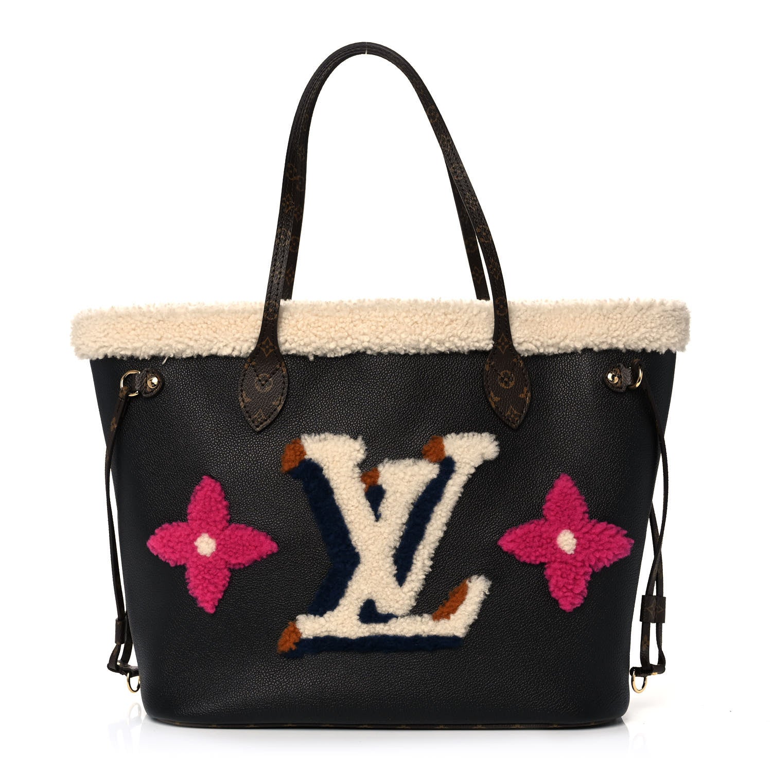 Louis Vuitton Calfskin Monogram Teddy Neverfull MM Black 1 of 10