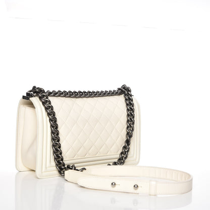 Chanel Lambskin Quilted Medium Boy Flap White 4 of 8