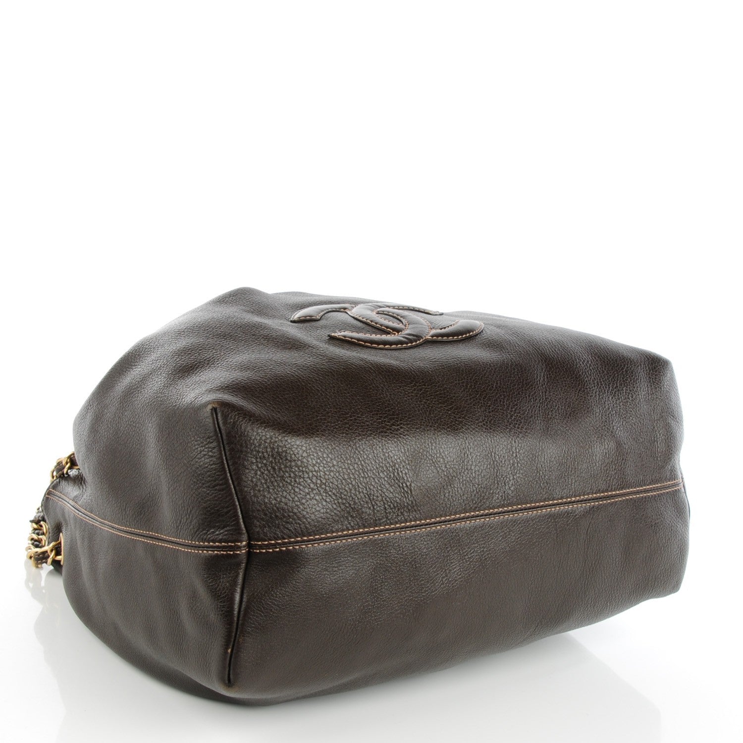 Chanel Calfskin CC Drawstring Bucket Bag Dark Brown 4 of 7
