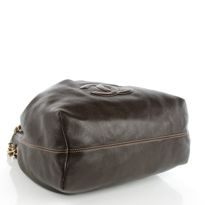 Chanel Calfskin CC Drawstring Bucket Bag Dark Brown 4 of 7