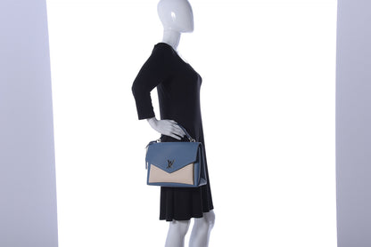 Louis Vuitton Soft Calfskin My Lockme Top Handle Blue Jean Creme 2 of 19