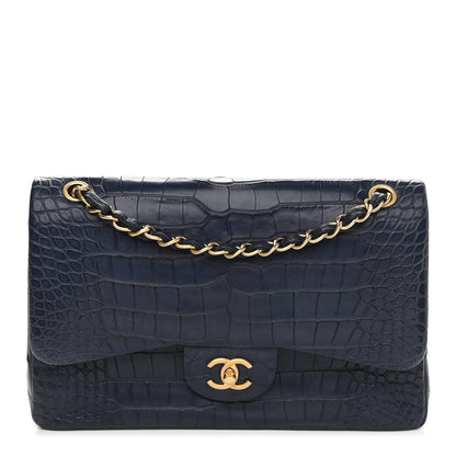 Chanel Alligator Jumbo Double Flap Blue 1 of 12