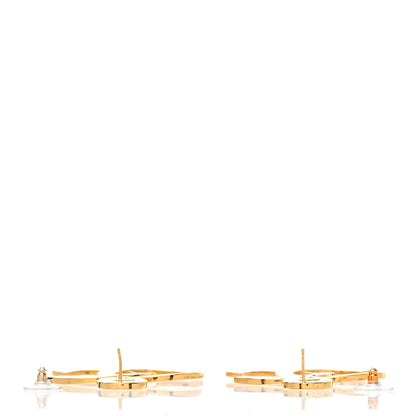 Chanel Metal Large Paris Button Earrings Gold 3 of 5