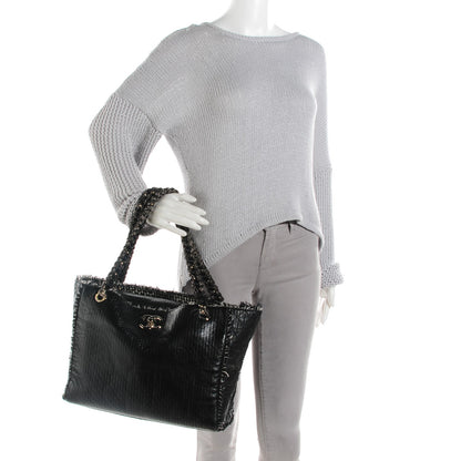 Chanel Glazed Calfskin Tweed Tweedy Tote Black 2 of 7