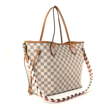Louis Vuitton Damier Azur Braided Neverfull MM Orange 3 of 14