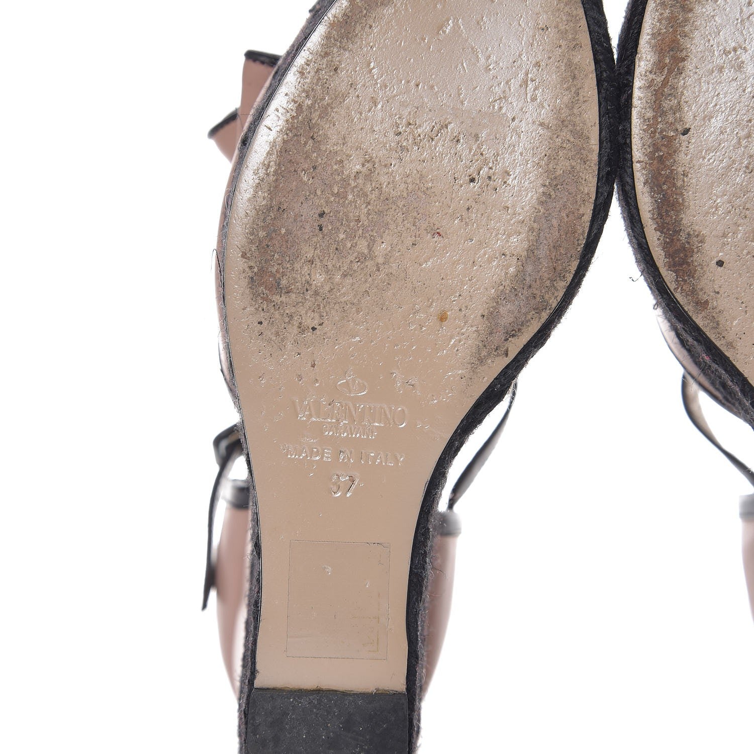 Valentino Garavani Calfskin Couture Bow Espadrille Platform Wedge Sandals 37 Rose Nero 9 of 10