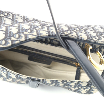 Christian Dior Oblique Saddle Bag Blue 5 of 8