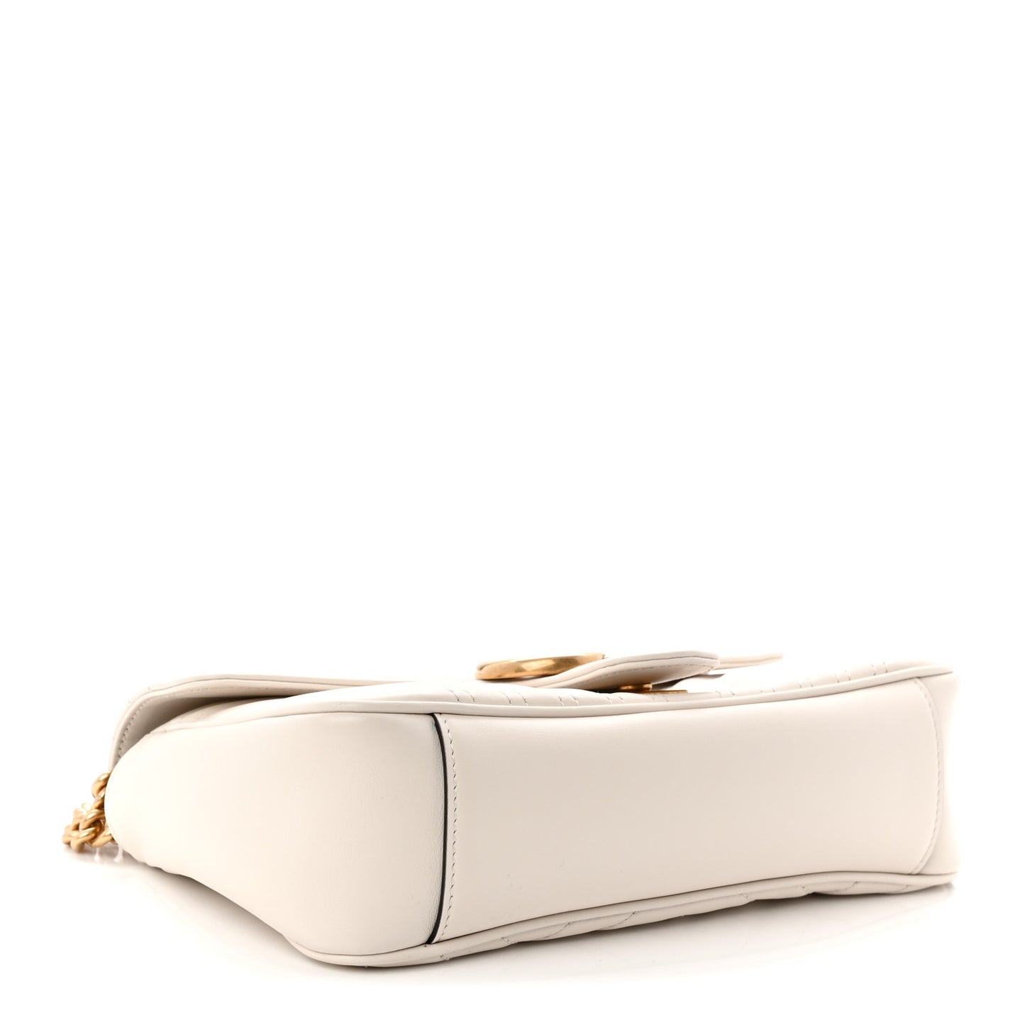 Calfskin Matelasse Small GG Marmont Shoulder Bag White