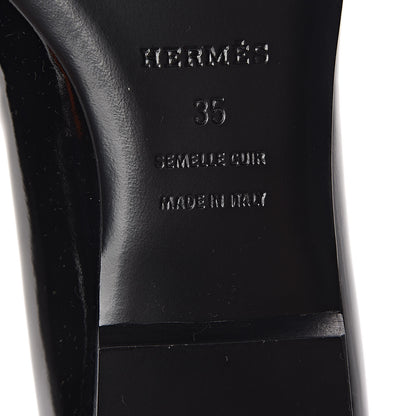Hermes Patent Pegase Ballerina Flats 35 Black 6 of 9