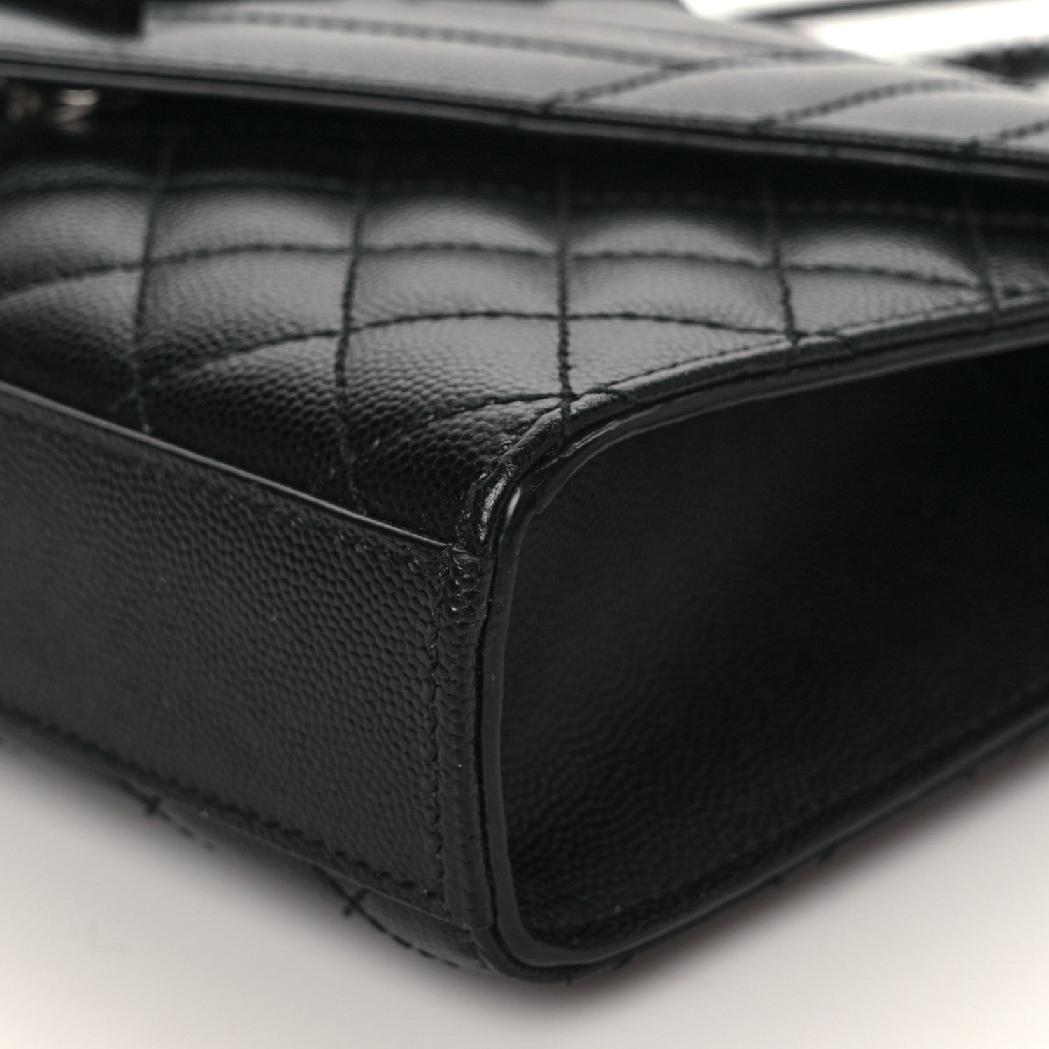 Saint Laurent Grain De Poudre Textured Mixed Matelasse Triquilt Small Monogram Satchel Black 8 of 8