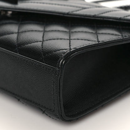 Saint Laurent Grain De Poudre Textured Mixed Matelasse Triquilt Small Monogram Satchel Black 8 of 8