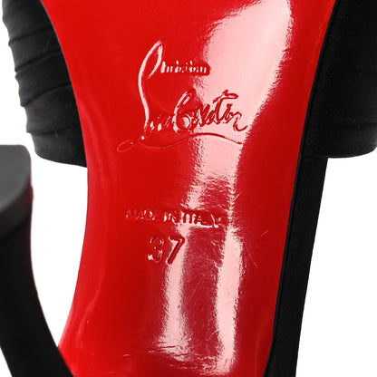Christian Louboutin Crepe Satin Nicol Is Back 85 Slide Sandals 37 Black 6 of 8
