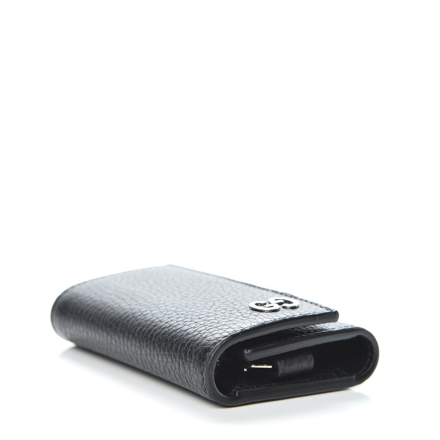 Gucci Pebbled Calfskin Dorian 6 Key Holder Case Black 4 of 7