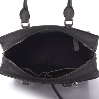 Alexander McQueen Pebbled Calfskin Small Skull Padlock Zip Around Tote Dark Grey 6 of 10