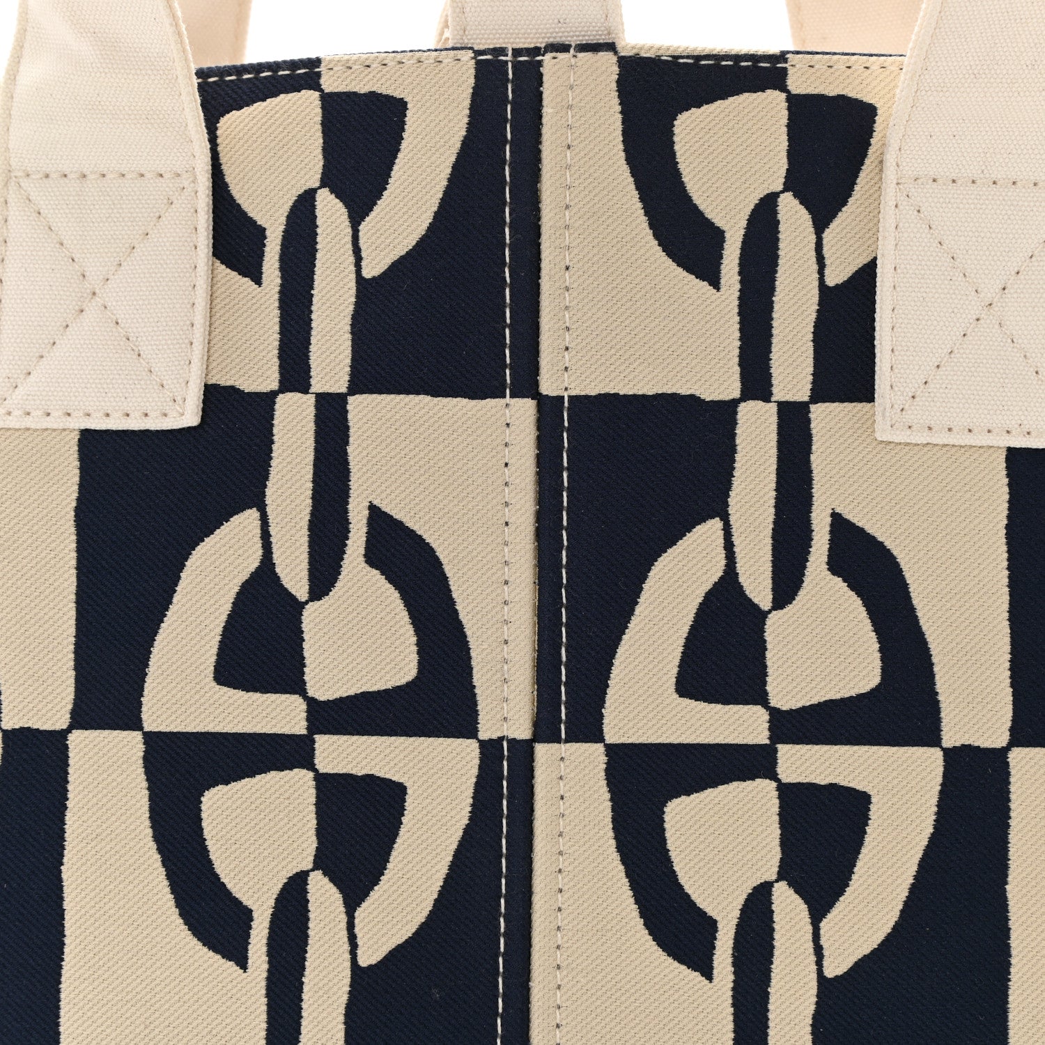 Hermes Canvas Chain De Ancre Beach Tote Navy 10 of 12