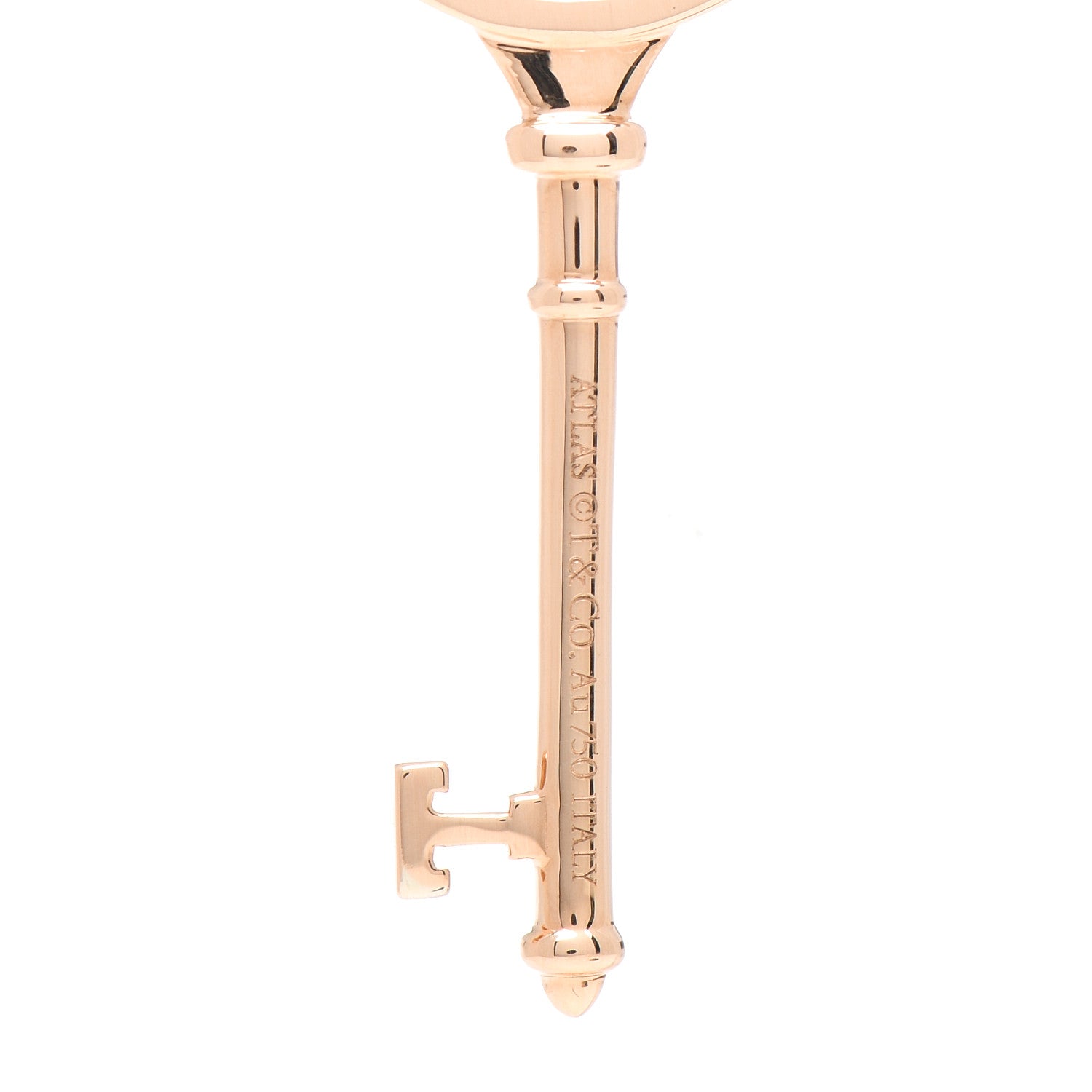 Tiffany 18K Rose Gold Diamond Atlas Key Pendant 3 of 3