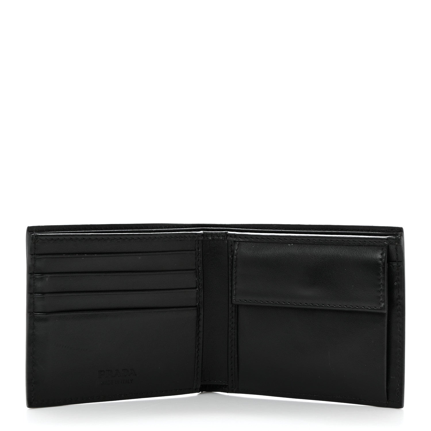Prada Spazzolato Triangle Patterned Wallet Black 5 of 7