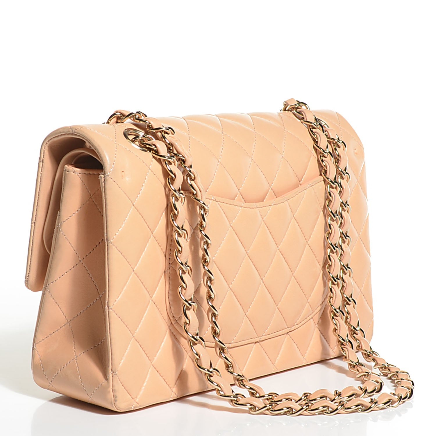 Chanel Lambskin Quilted Medium Double Flap Beige 3 of 10