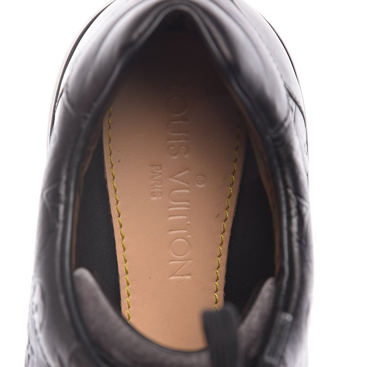 Calfskin Embossed Monogram Street Sneakers 8 Black