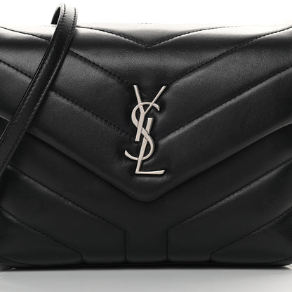 Saint Laurent Calfskin Y Quilted Monogram Toy Loulou Crossbody Bag Black 8 of 13