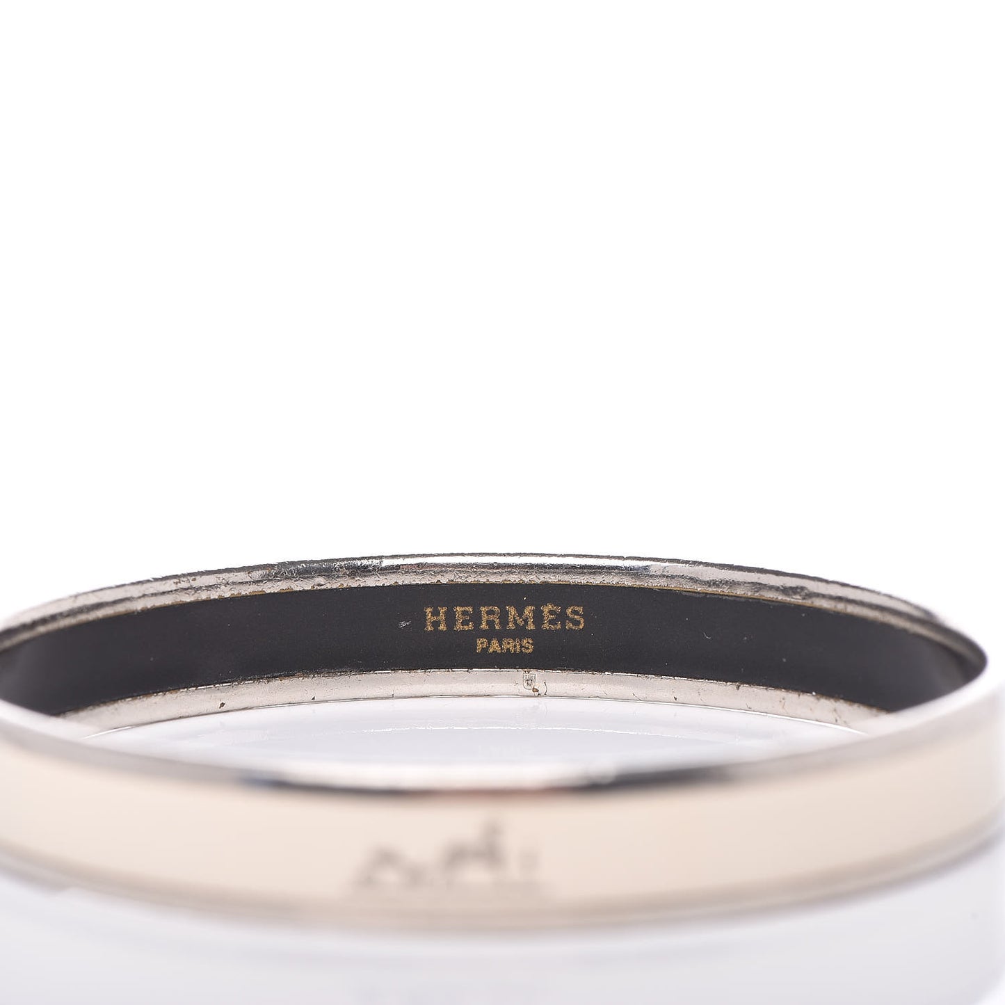 Enamel Printed Narrow Caleche Bracelet 65 White