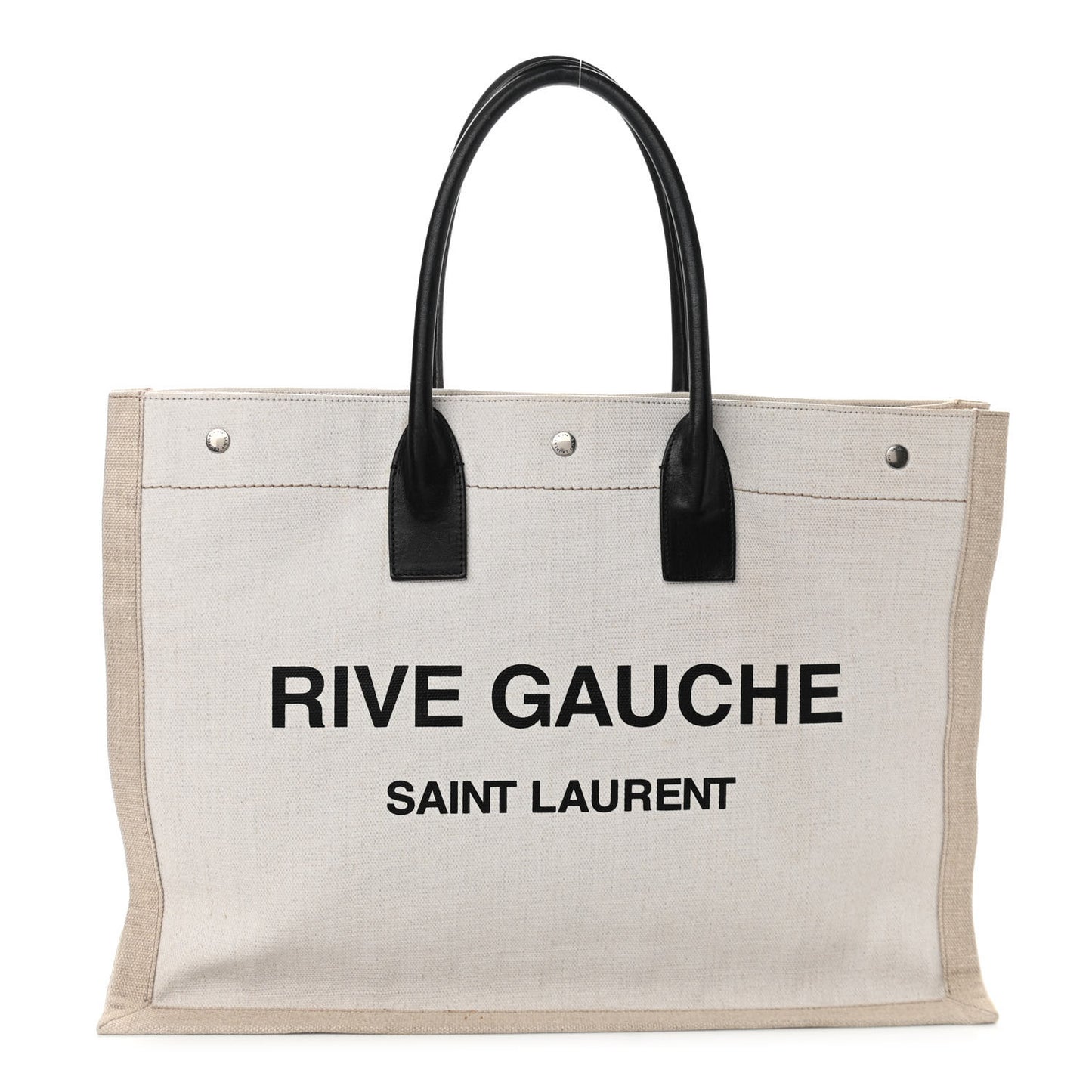 Linen Calfskin Rive Gauche Tote Optic White