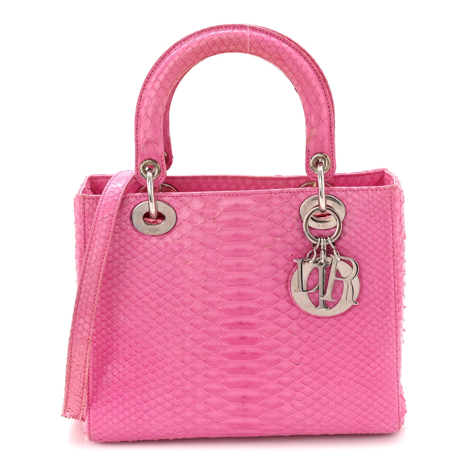 Christian Dior Snakeskin Medium Lady Dior Pink 1 of 13
