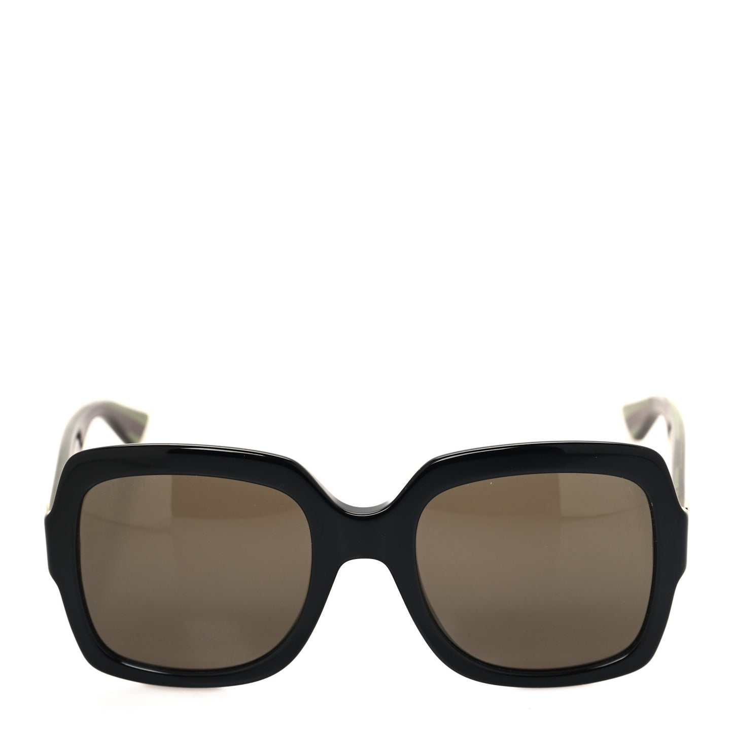 Acetate Square Frame Web Glitter Sunglasses GG0036S Black Green
