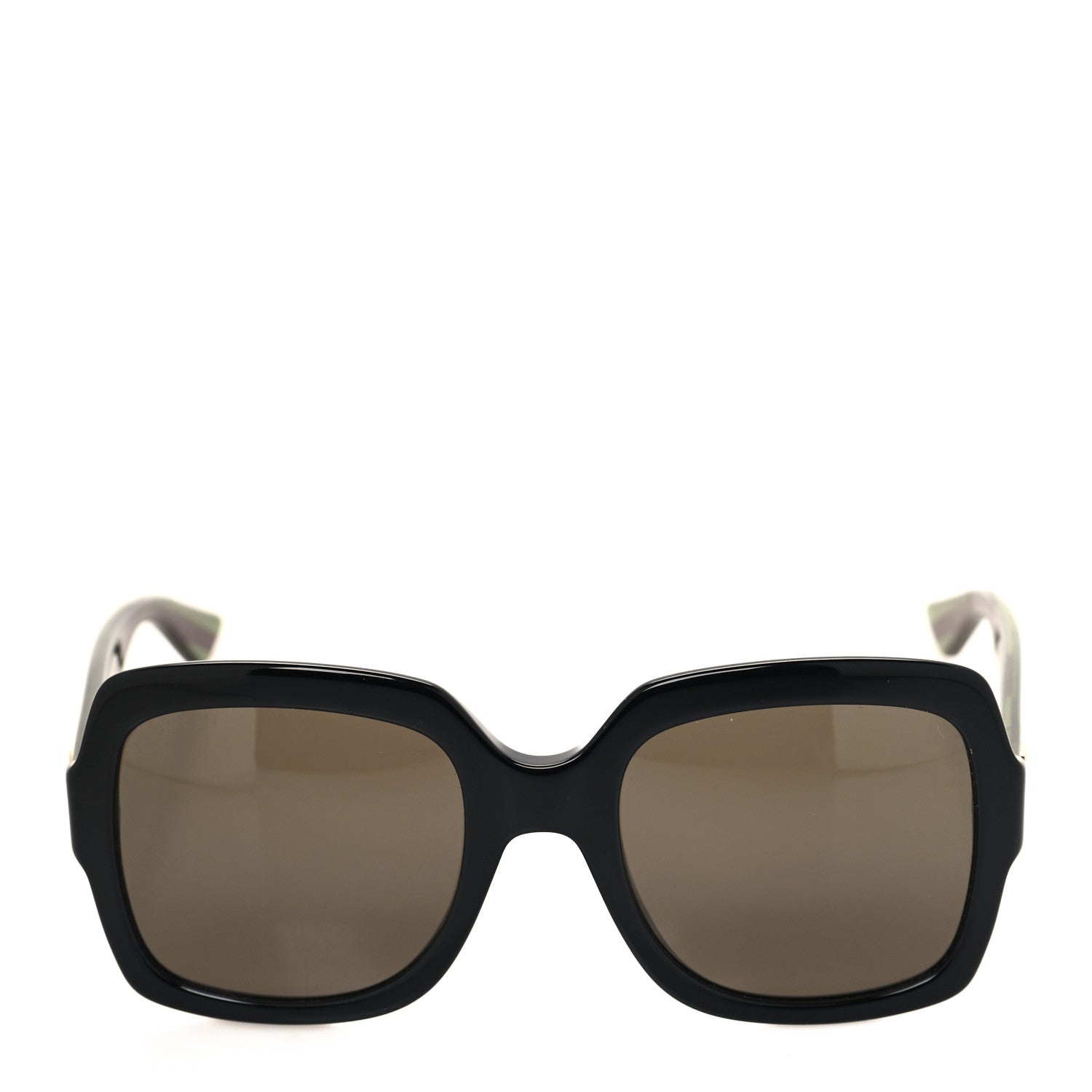 Gucci Acetate Square Frame Web Glitter Sunglasses GG0036S Black Green 2 of 8
