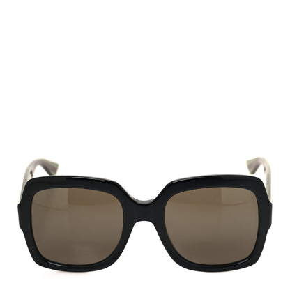 Gucci Acetate Square Frame Web Glitter Sunglasses GG0036S Black Green 2 of 8
