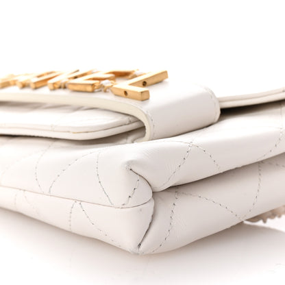Chanel Calfskin Quilted Enchained Clutch White 10 of 10