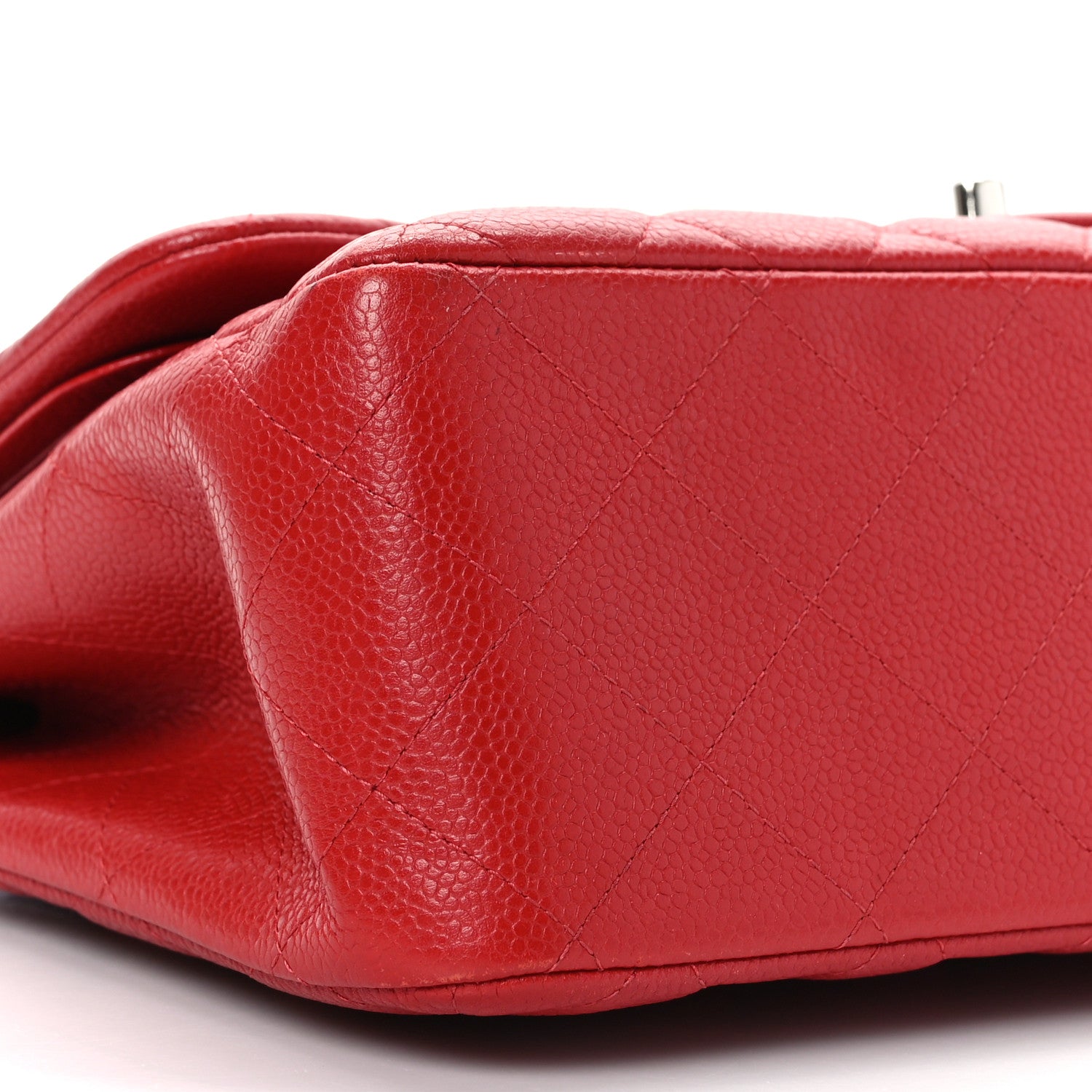 Chanel Caviar Quilted Jumbo Double Flap Red 8 of 9