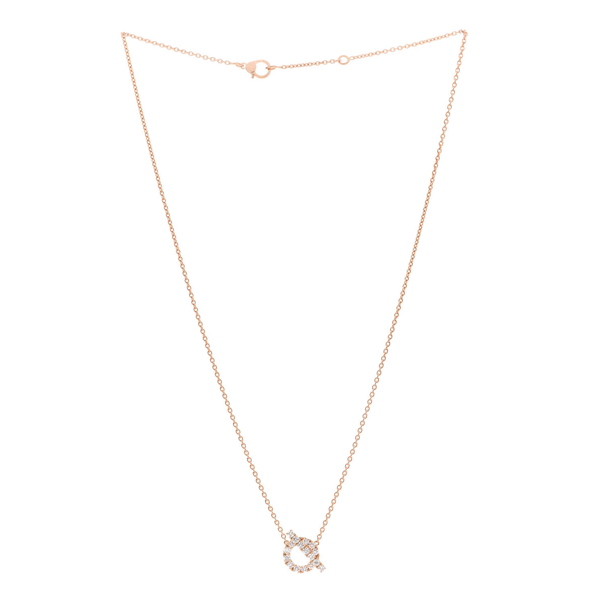 18K Rose Gold Diamond Finesse Pendant Necklace