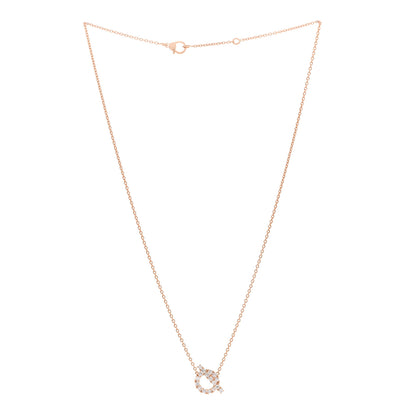 Hermes 18K Rose Gold Diamond Finesse Pendant Necklace 3 of 6