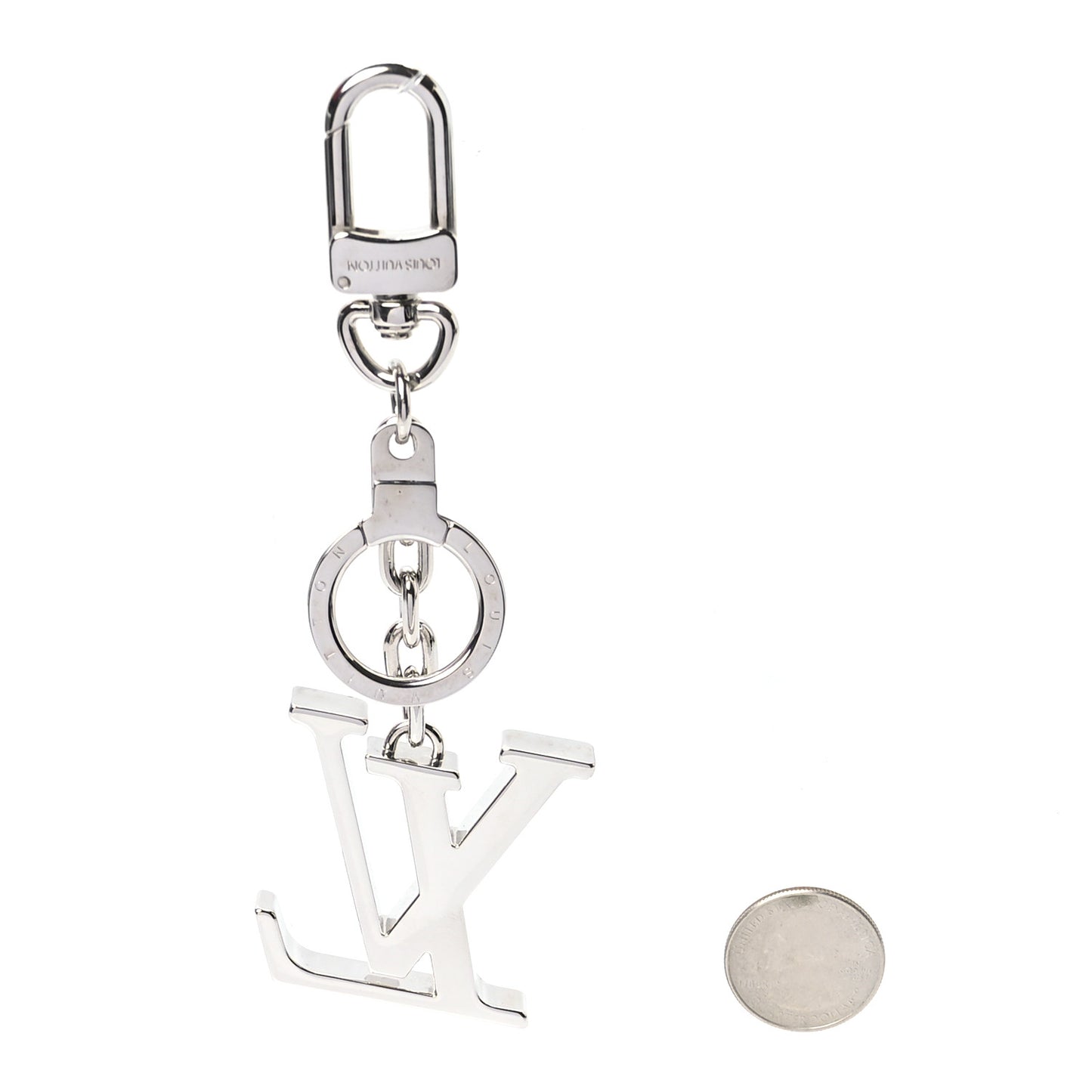 LV Initials Key Chain Holder Silver