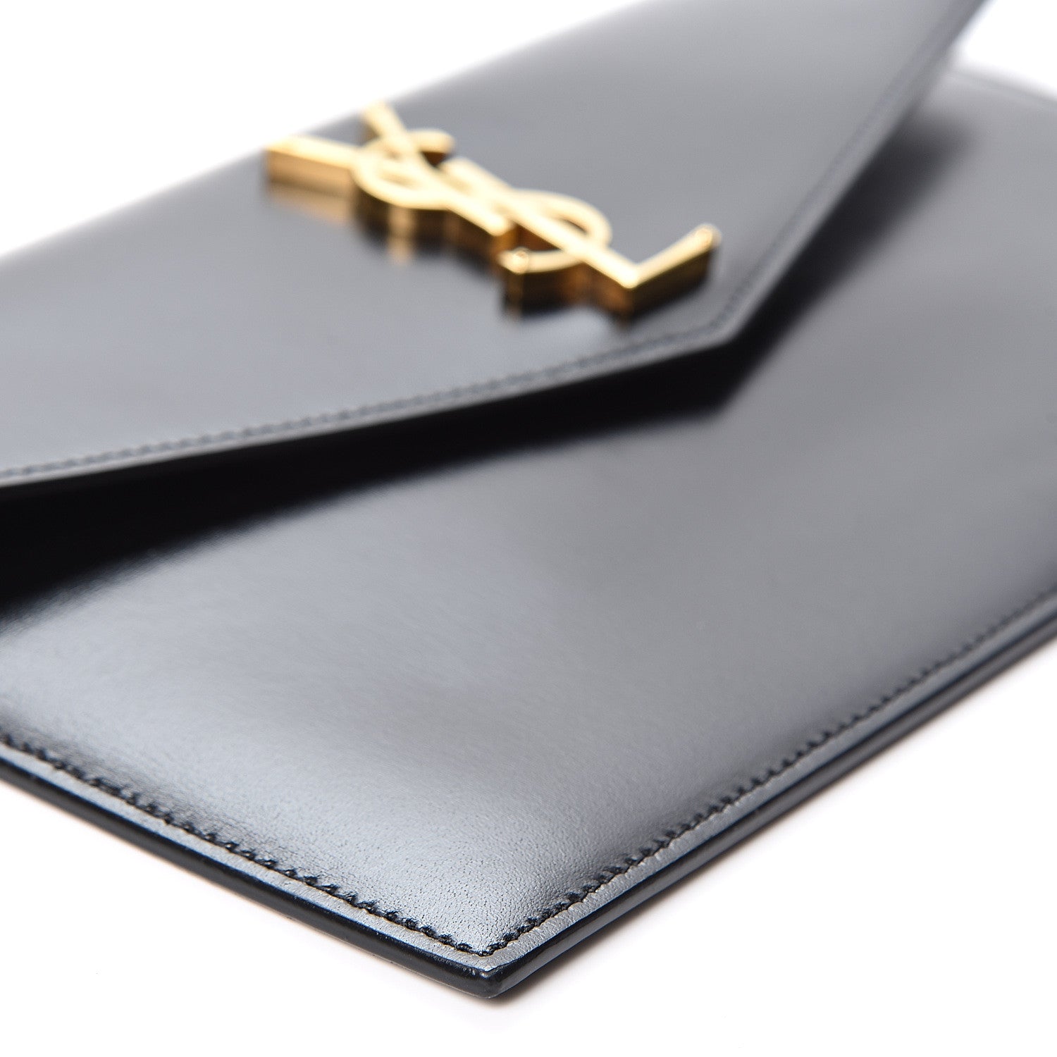 Saint Laurent Smooth Shiny Calfskin Monogram Uptown Pouch Black 4 of 8