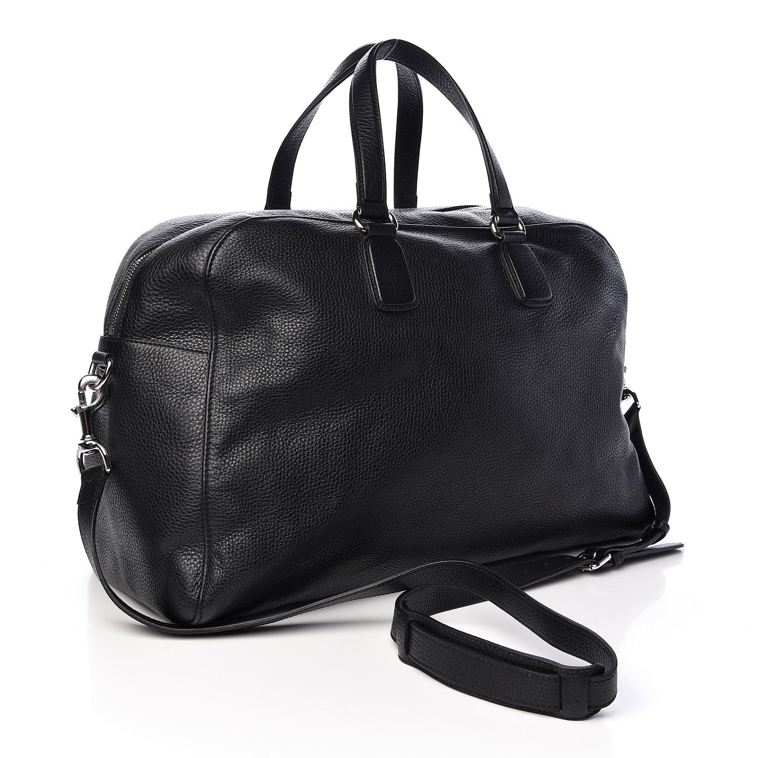 Gucci Pebbled Calfskin Soho Carry On Duffle Black 3 of 11