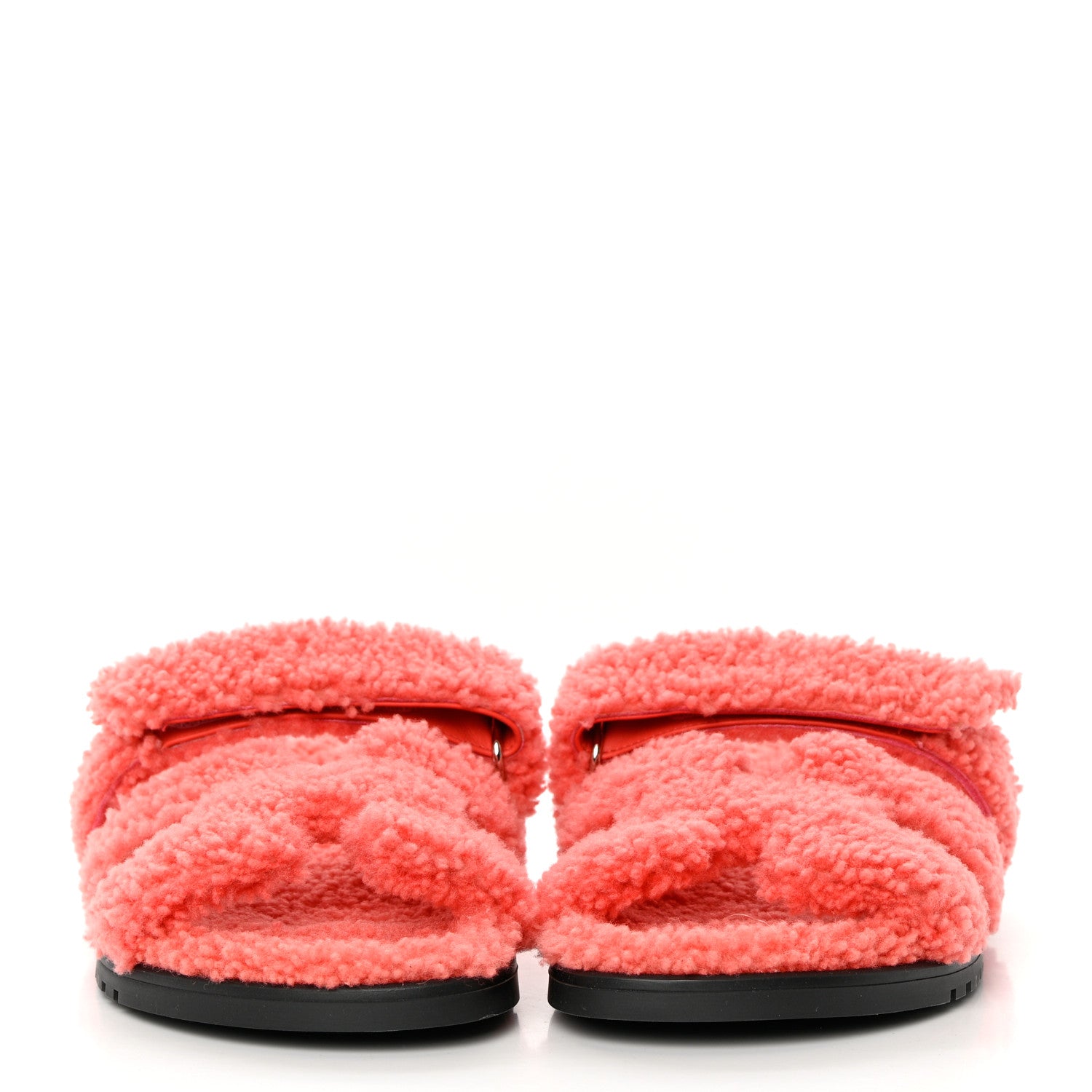 Hermes Woolskin Womens Chypre Sandals 38.5 Rose Du Desert 2 of 9
