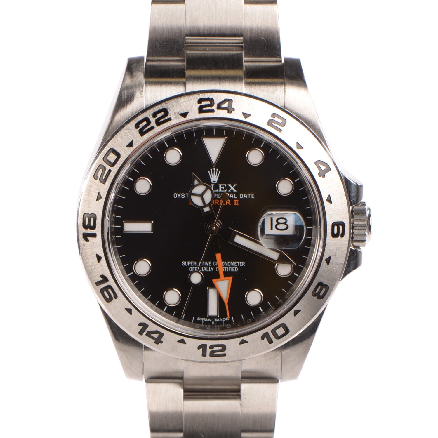 Rolex Stainless Steel 42mm Oyster Perpetual Date Explorer II Watch Black 216570 1 of 8