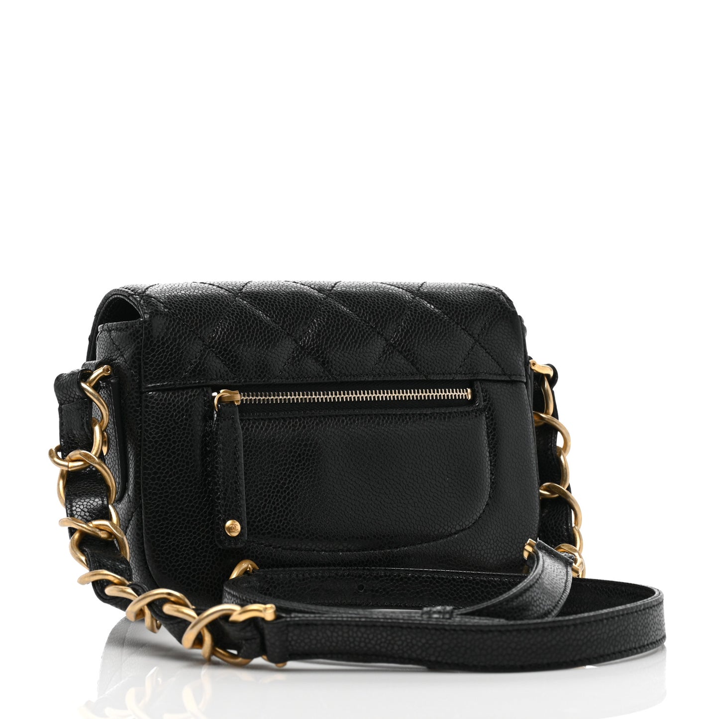 Caviar Quilted Mini Chain Flap Black