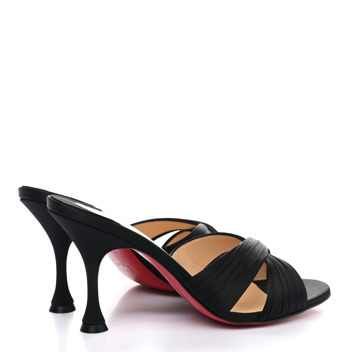 Crepe Satin Nicol Is Back 85 Slide Sandals 38.5 Black